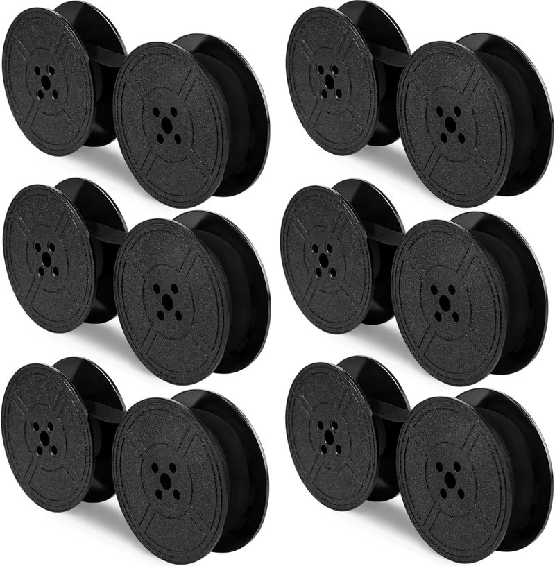 FIMXSD 6 Pack Typewriter Ribbon Universal Twin Spool Ribbon Twin Spool Replacement Pack for Most Typewriter - Image 1